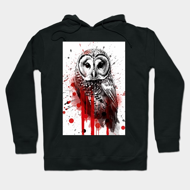 Barred Owl Ink Painting Hoodie by TortillaChief